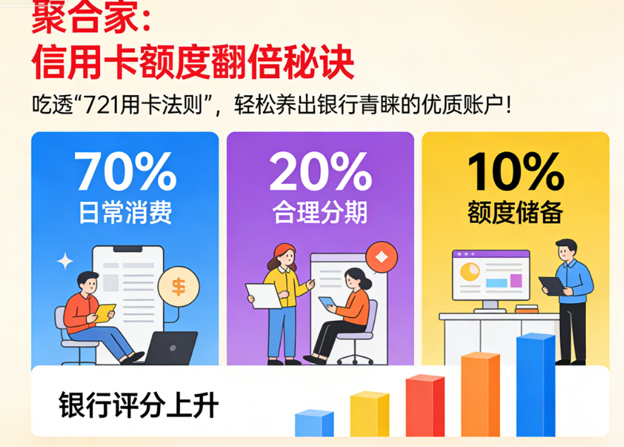 聚合家：信用卡额度翻倍秘诀-吃透“721用卡法则”，轻松养出银行青睐的优质账户！