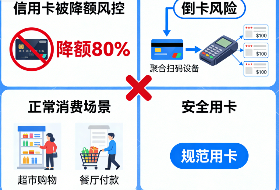 信用卡总被降额风控？别再用聚合扫码倒卡了！