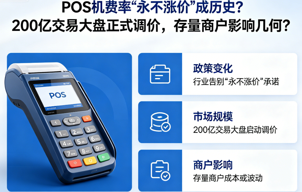 POS机费率“永不涨价”成历史？200亿交易大盘正式调价，存量商户影响几何？