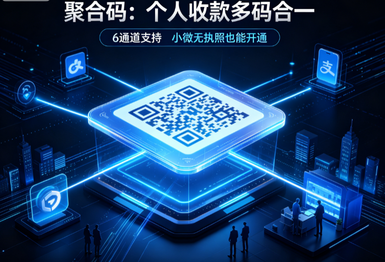 聚合码：个人收款多码合一，6通道支持，小微无执照也能开通？